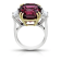 Square Cushion Red Spinel and Diamond Platinum Ring 19.72ctw