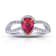 Pear Ruby and Diamond Platinum Ring 1.87ctw