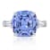 Platinum 6.74 Carat Cushion Blue  Sapphire and Diamond Ring