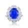 Oval Blue Sapphire and Diamond Platinum Ring
