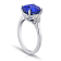 Square Blue Sapphire and Diamond Platinum Ring 6.23ctw