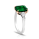 Platinum 4.04 Carat Emerald Cut Green Tsavorite and Diamond Ring