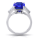 6.71ctw Square Blue Sapphire and Diamond Platinum Ring