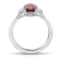 Rectangular Octagonal Reddish Brown Sapphire and Diamond Platinum Ring 2.37ctw