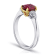 Oval Red Ruby and Diamond Platinum Ring 2.05ctw