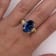 10.45ctw Oval Blue Sapphire and Fancy Yellow Diamond Platinum Ring