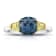 3.15ctw Cushion Greenish Blue Sapphire and Diamond Platinum Ring