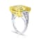 Platinum 20.41 Carat Asscher Yellow Sapphire and Dimond Ring