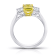 Rectangular Octagonal Yellow Sapphire and Diamond Platinum Ring 2.28ctw