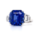 12.61 carat Square Emerald Cut Blue Sapphire and Platinum Diamond Ring