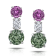 3.13 Carat Green and Pink Round Sapphire and Diamond Earrings