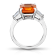 6.90ctw Square Emerald Cut Orange Sapphire and Diamond Platinum Ring