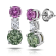 3.13 Carat Green and Pink Round Sapphire and Diamond Earrings