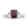 Rectangular Octagonal Reddish Brown Sapphire and Diamond Platinum Ring 2.37ctw