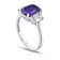 Platinum 3.72 Carat Cushion Purple Sapphire and Diamond Ring