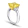 Rectangular Cushion Yellow Sapphire and Diamond Platinum Ring 7.31ctw