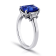 Rectangular Octagonal Blue Sapphire and Diamond Platinum Ring 4.58ctw