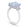 Radiant Light Blue Natural Sapphire and Diamond Platinum Ring