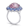 Platinum 14.15 Carat Oval Pink Natural No Heat Sapphire and Diamond Ring