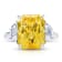 9.90ctw Radiant Yellow Sapphire and Diamond Platinum Ring