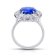 Oval Blue Sapphire and Diamond Platinum Ring