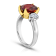 Square Cushion Red Spinel and Diamond Platinum Ring 6.00ctw