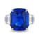 Platinum 16.01 Carat Cushion Blue Sapphire and Diamond Ring