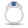 Rectangular Octagonal Blue Sapphire and Diamond Platinum Ring 3.04ctw