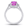 2.56ctw Cushion Cut Pink Sapphire and Diamond Platinum Ring