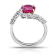 4.34ctw Cushion Red Ruby and Diamond Platinum Ring