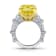 23.89 Yellow Cushion Sapphire and Diamond Platinum Ring