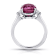 Rectangular Cushion Pinkish Red Sapphire and Diamond Platinum Ring 6.22ctw