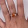 Rectangular Octagonal Orange Sapphire and Diamond Platinum Ring 3.84ctw