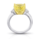 Rectangular Cushion Yellow Sapphire and Diamond Platinum Ring 7.31ctw