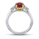 Oval Red Ruby and Diamond Platinum Ring 2.05ctw
