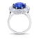 Platinum 8.37 Carat Oval Blue Sapphire and Diamond Ring