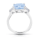 Radiant Light Blue Natural Sapphire and Diamond Platinum Ring
