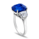Platinum 11.08 Carat Square Emerald Blue Sapphire and Diamond Ring