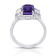 Platinum 3.72 Carat Cushion Purple Sapphire and Diamond Ring