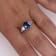 Rectangular Octagonal Blue Sapphire and Diamond Platinum Ring 3.04ctw