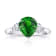Platinum 2.43 Carat Pear Shape Bluish Green Sapphire and Diamond Ring