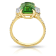 Platinum 4.02 Carat Emerald Cut Green Tsavorite and Diamond Ring