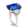 Platinum 16.01 Carat Cushion Blue Sapphire and Diamond Ring