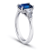 Rectangular Octagonal Blue Sapphire and Diamond Platinum Ring 3.04ctw
