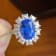11.53ctw Oval Blue Sapphire and Diamond Platinum Ring