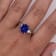 Rectangular Octagonal Blue Sapphire and Diamond Platinum Ring 4.24ctw