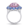 Platinum 14.15 Carat Oval Pink Natural No Heat Sapphire and Diamond Ring