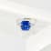 Square Blue Sapphire and Diamond Platinum Ring 6.23ctw