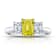 Rectangular Octagonal Yellow Sapphire and Diamond Platinum Ring 2.28ctw
