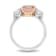 Platinum 3.52 Carat Cushion Padparadscha Padparadschah and Diamond Ring